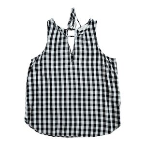 LOFT Gingham Sleeveless Blouse Size M